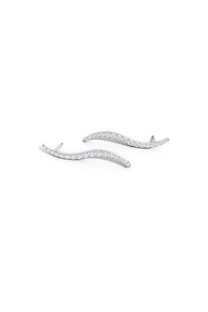 NATORI Buy Shangri-La Brushstroke 14k Gold and Diamond Stud Earrings in 14K White Gold Online