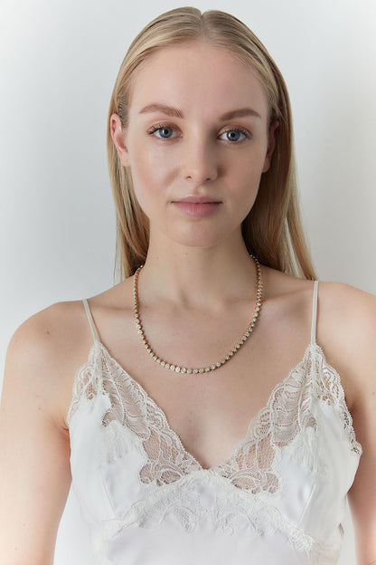 NATORI Buy Indochine Diamond Tennis Necklace in 14K Yellow Gold Online