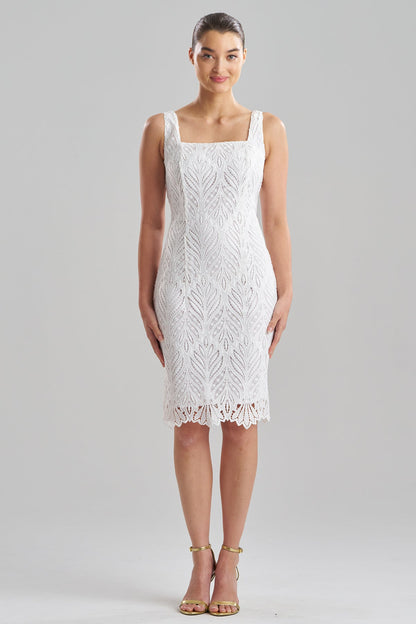 NATORI Leaflet Lace Tank Sheath Dress