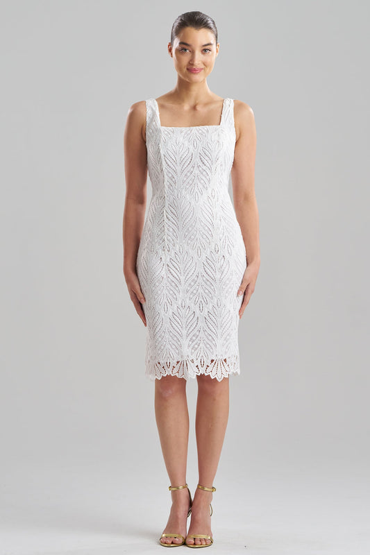 NATORI Leaflet Lace Tank Sheath Dress