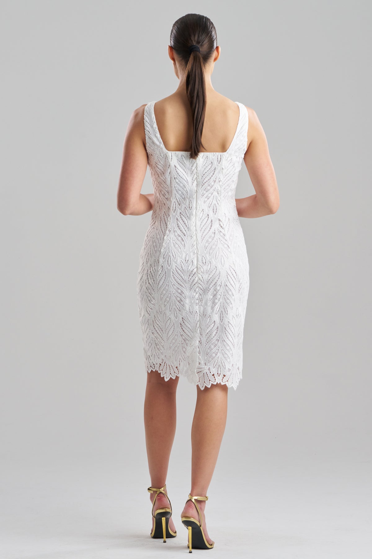 NATORI Leaflet Lace Tank Sheath Dress
