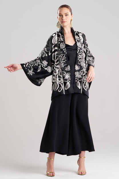 NATORI Couture Nouveau Embroidered Silk Kimono