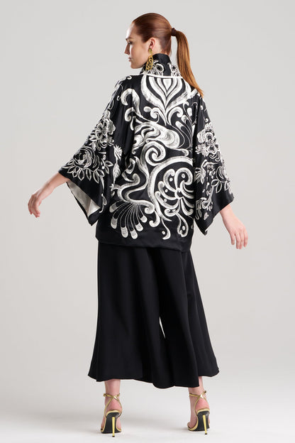 NATORI Couture Nouveau Embroidered Silk Kimono