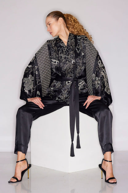 NATORI Couture Nara Embroidered Silk Vest