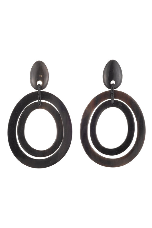 NATORI Buy Buffalo Horn Double Hoop Earrings in Black Online
