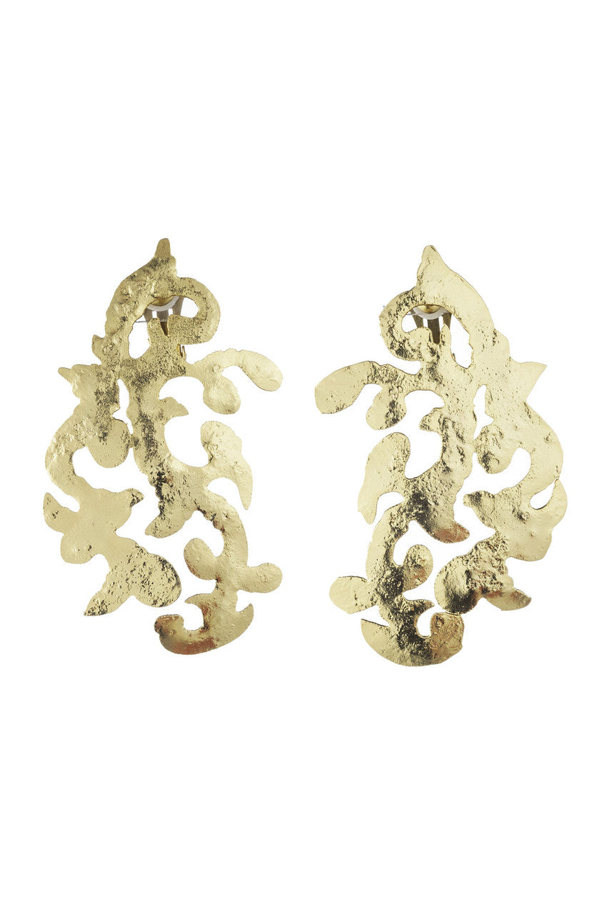 NATORI Buy Gold Plated Scroll Earrings in Gold Online