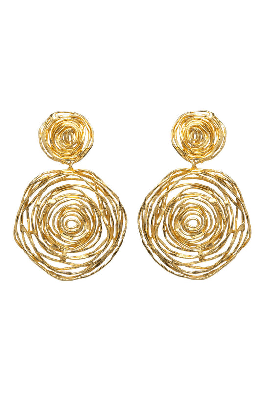 NATORI Buy Gold Brass Wire Hoop Drop Earrings in Antique Gold Online