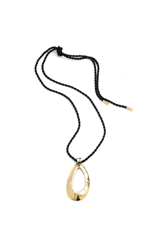 NATORI Gold Plated Brass Oval Pendant Necklace