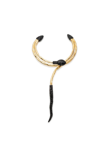 NATORI Gold Plated Brass Snake Choker Necklace