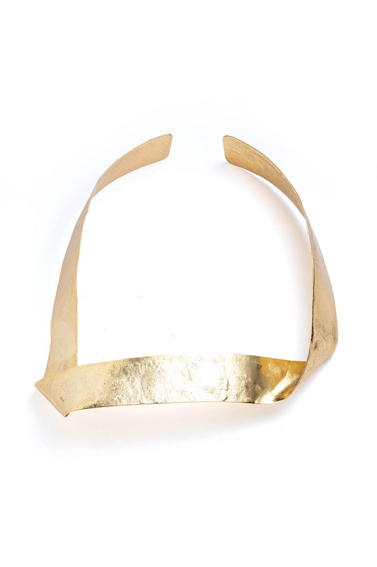 NATORI Sculptural Gold Plated Brass Necklace