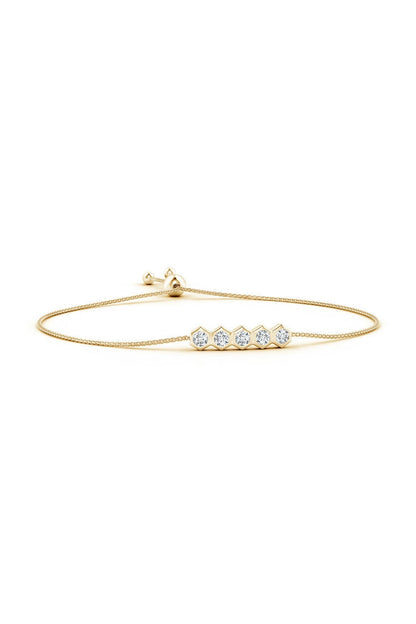 NATORI Buy Indochine 14k 5-Hexagon Diamond Bar Bolo Bracelet in 14K Yellow Gold Online