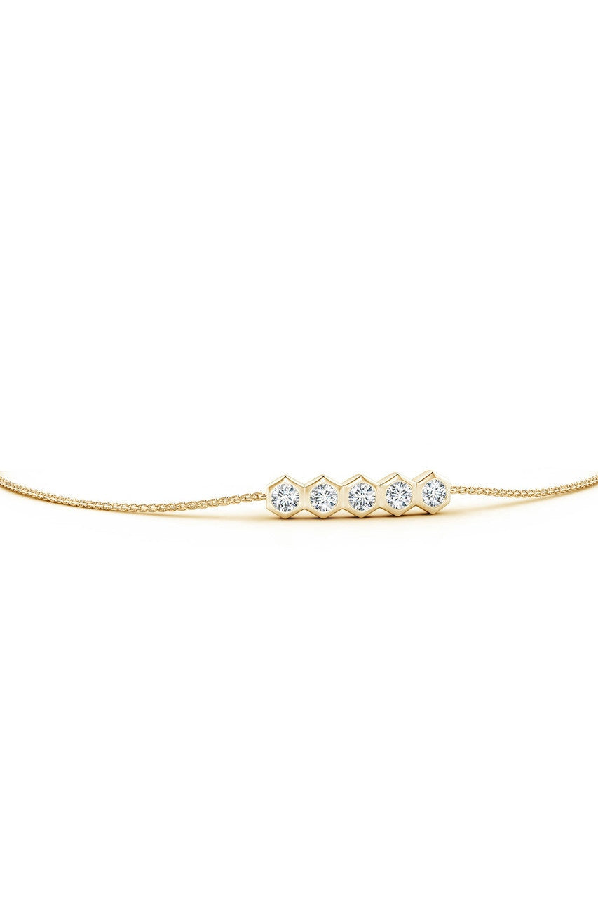 NATORI Buy Indochine 14k 5-Hexagon Diamond Bar Bolo Bracelet in 14K Yellow Gold Online