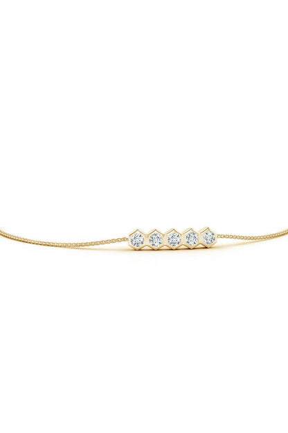 NATORI Buy Indochine 14k 5-Hexagon Diamond Bar Bolo Bracelet in 14K Yellow Gold Online