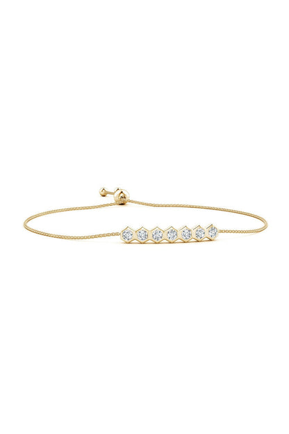 NATORI Buy Indochine 14k 7-Hexagon Diamond Bar Bolo Bracelet in 14K Yellow Gold Online