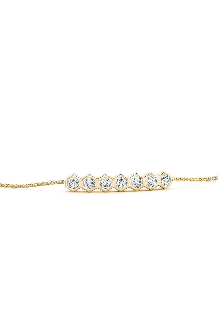 NATORI Buy Indochine 14k 7-Hexagon Diamond Bar Bolo Bracelet in 14K Yellow Gold Online