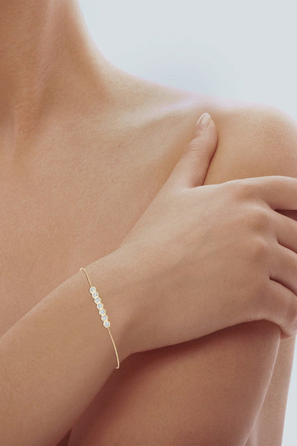 NATORI Buy Indochine 14k 7-Hexagon Diamond Bar Bolo Bracelet in 14K Yellow Gold Online