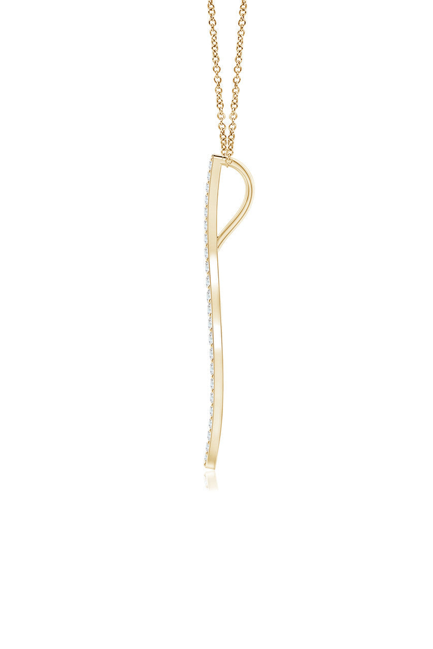NATORI Buy Shangri-La Brushstroke 14k Gold and Diamond Medium Pendant Necklace in 14K Yellow Gold Online