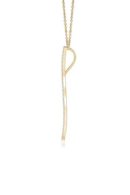 NATORI Buy Shangri-La Brushstroke 14k Gold and Diamond Medium Pendant Necklace in 14K Yellow Gold Online