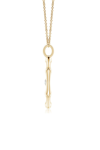NATORI Buy Indochine Spirit 14k Evil Eye Bamboo Hexagon Frame Diamond Necklace in 14K Yellow Gold Online