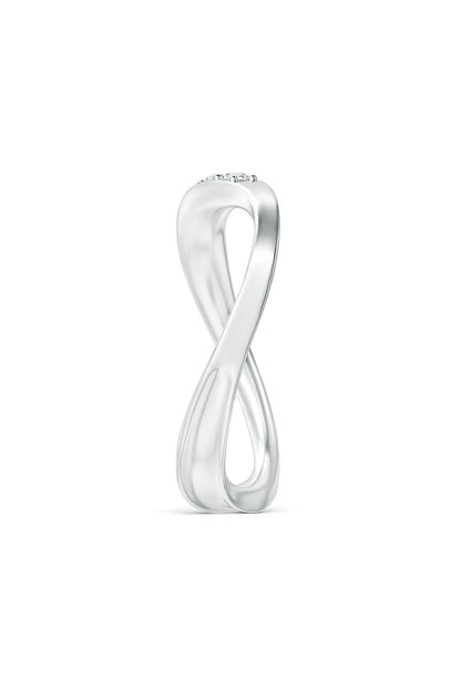 NATORI Buy Shangri-La Brushstroke 14K Gold and Diamond Half Eternity Stacking Ring in 14K White Gold Online