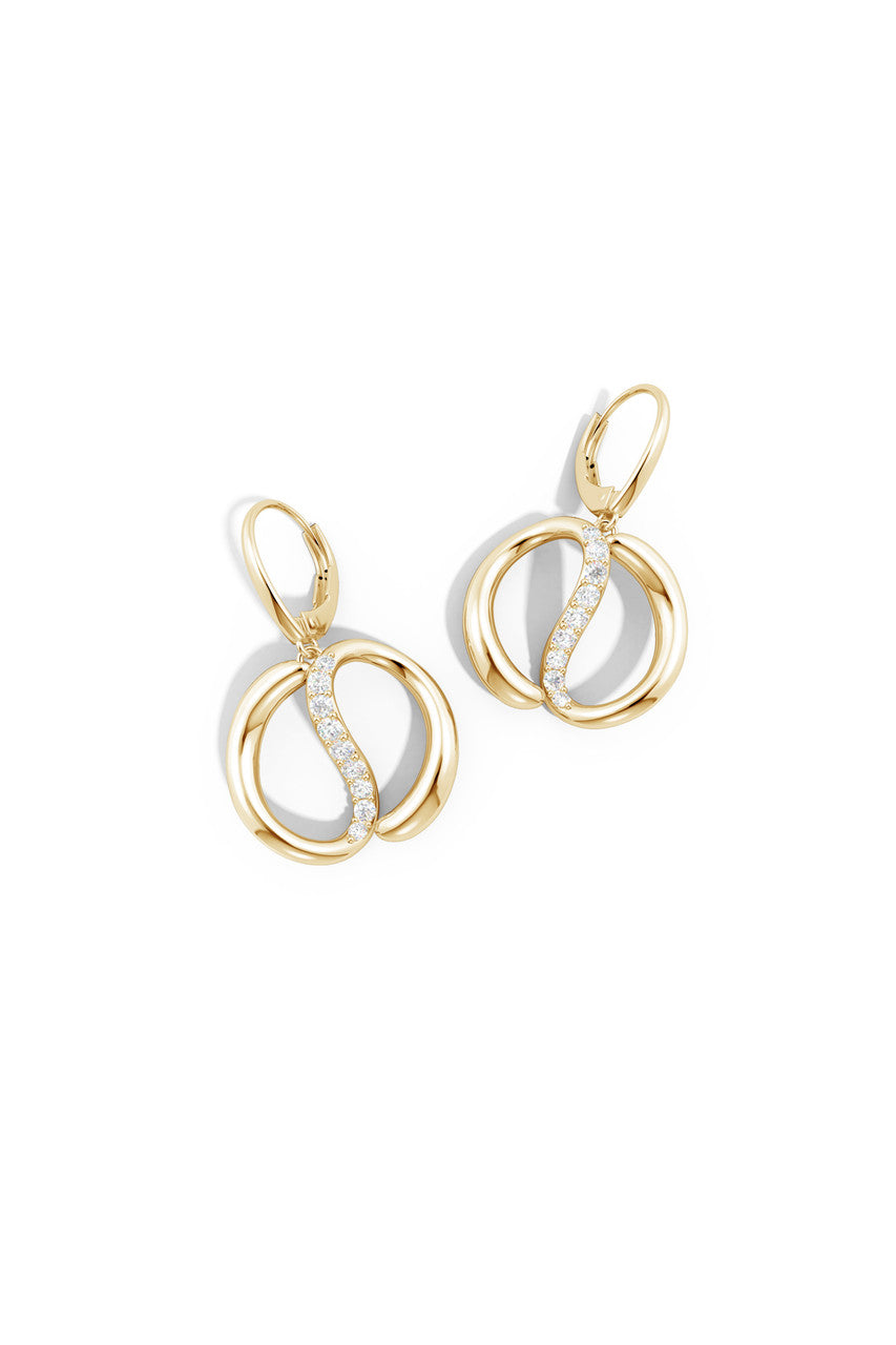NATORI Buy Shangri-La Yin-Yang 14K Gold and Diamond Dangle Earrings in 14K Yellow Gold Online