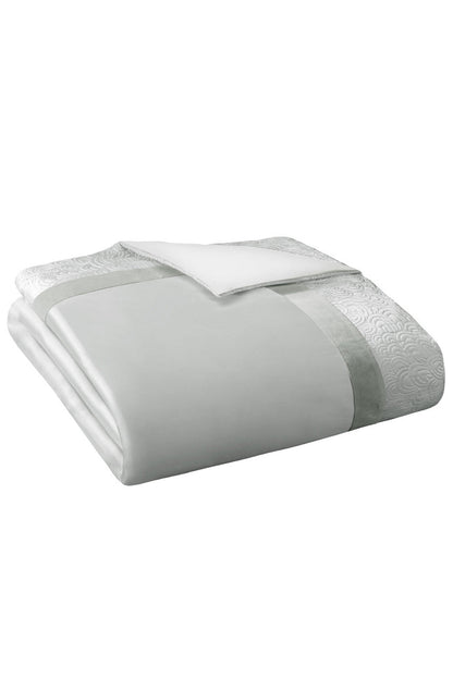 NATORI Buy Madame Ning Duvet Cover in Light Grey/Blanc De Blanc Online