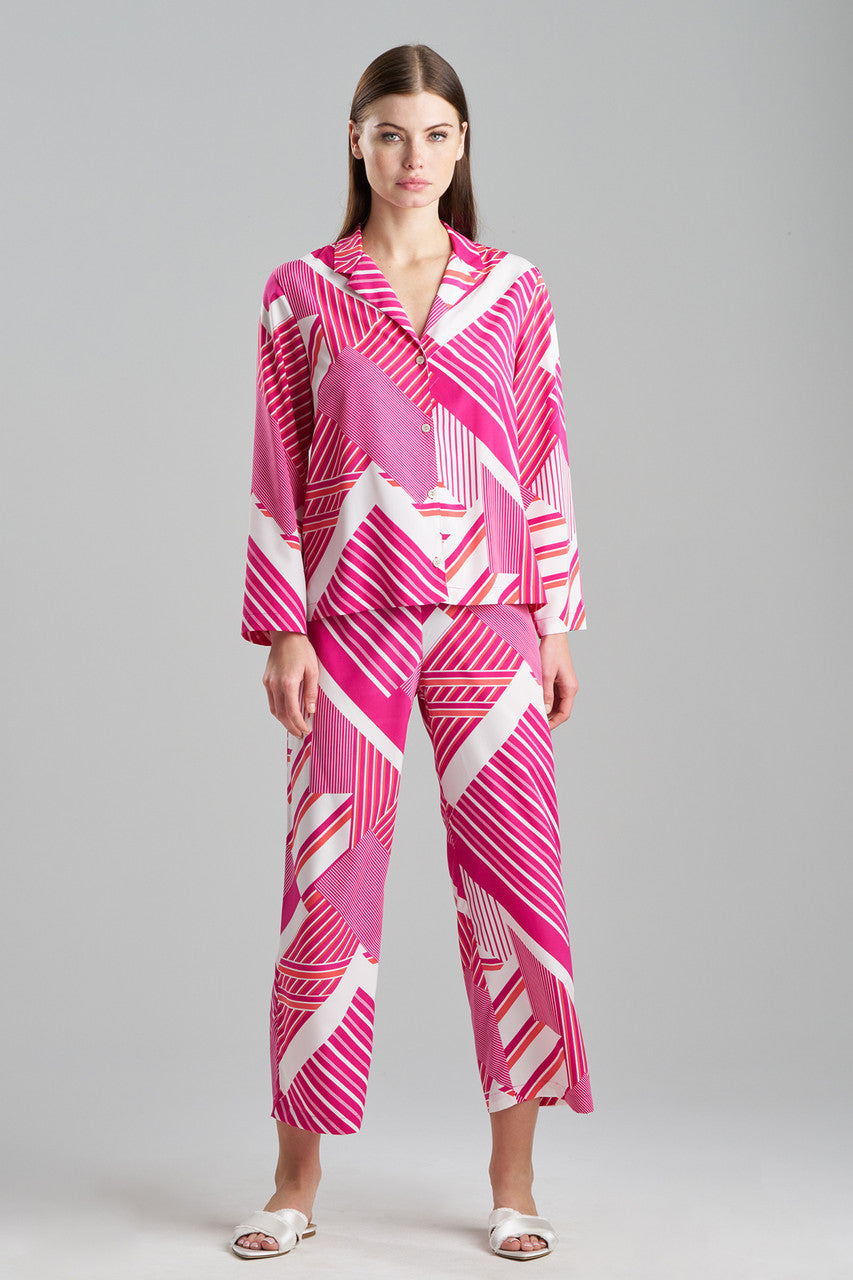 NATORI Buy Shima Notch PJ in Fuchsia/White Online