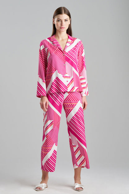 NATORI Buy Shima Notch PJ in Fuchsia/White Online
