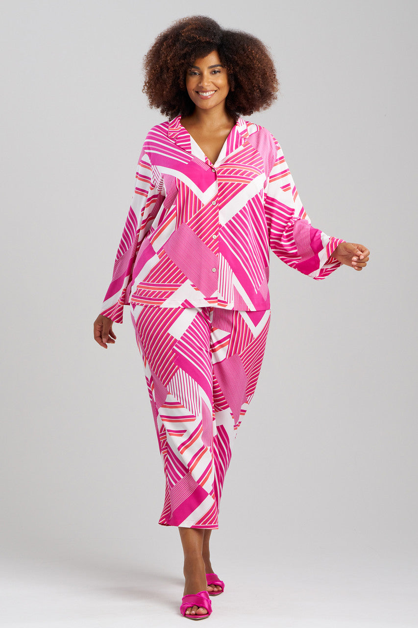 NATORI Buy Shima Notch PJ in Fuchsia/White Online