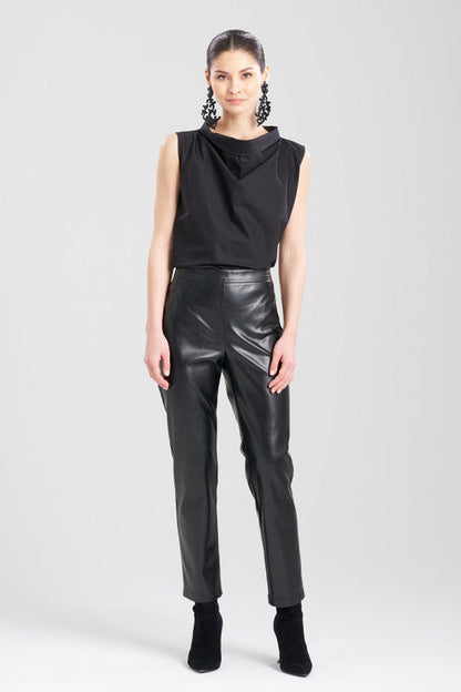 NATORI Buy Vegan Luxe Lambskin Ankle Pants in Black Online