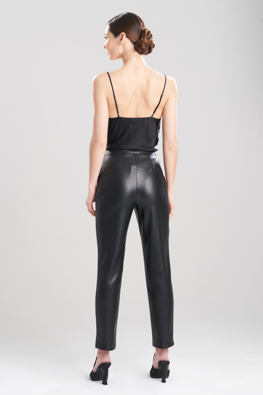 NATORI Buy Vegan Luxe Lambskin Ankle Pants in Black Online