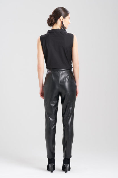 NATORI Buy Vegan Luxe Lambskin Ankle Pants in Black Online