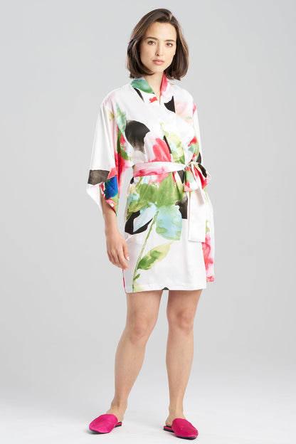 NATORI Calypso Printed Charmeuse Wrap