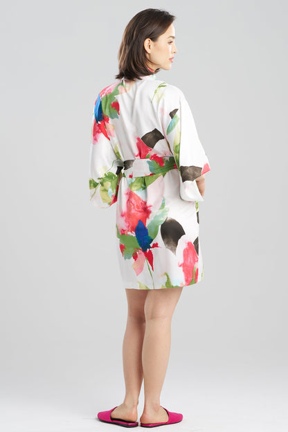 NATORI Calypso Printed Charmeuse Wrap