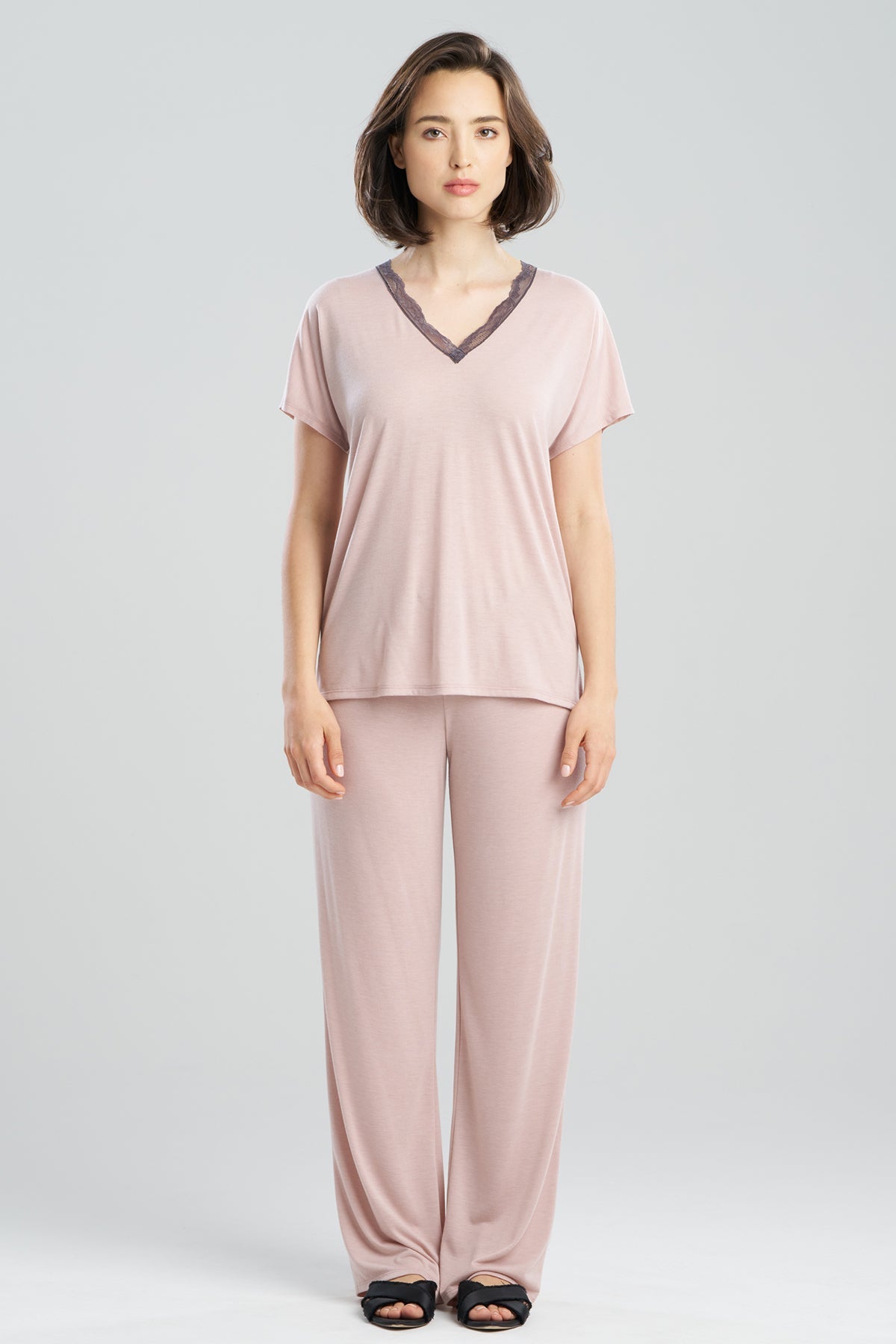 NATORI Dhalia Knit Jersey Lace Short Sleeve PJ