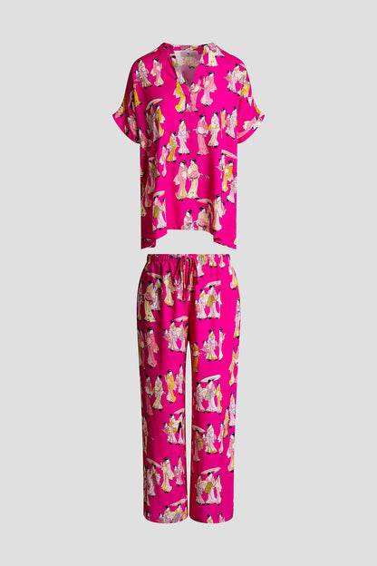 NATORI Geisha Challis Mandarin PJ Set