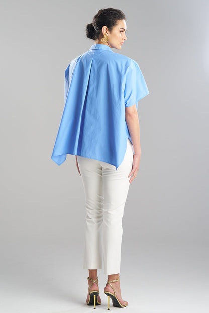 NATORI Techno Poplin Button Down Caftan Shirt