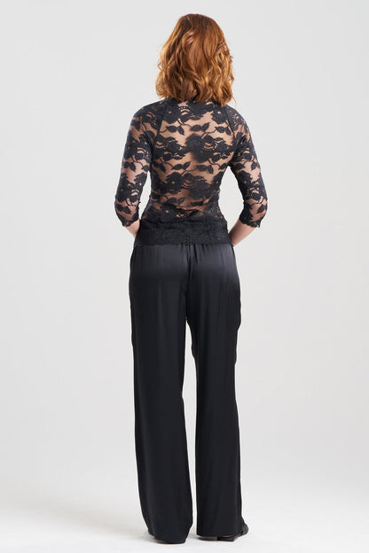 NATORI Buy Imagine Allover Lace Top in Black Online