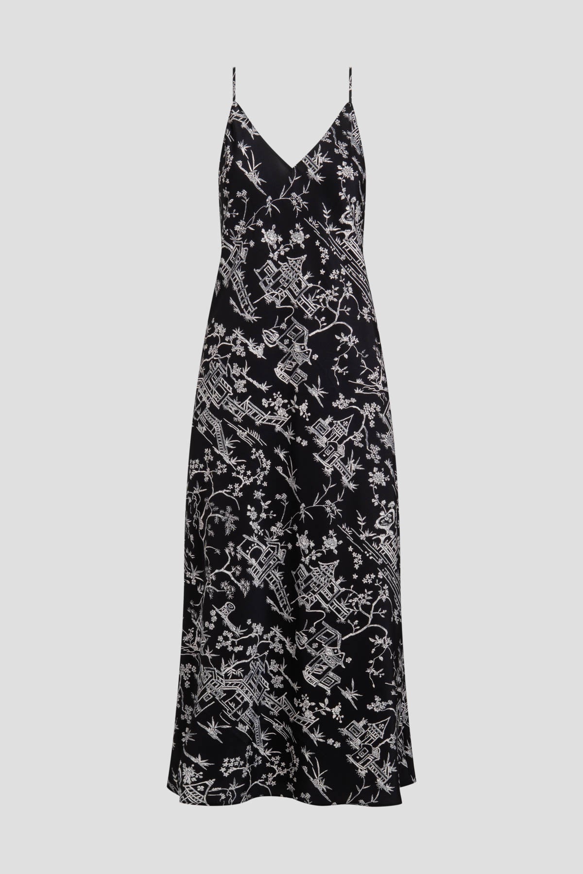 NATORI Toile Printed Satin Slip Dress