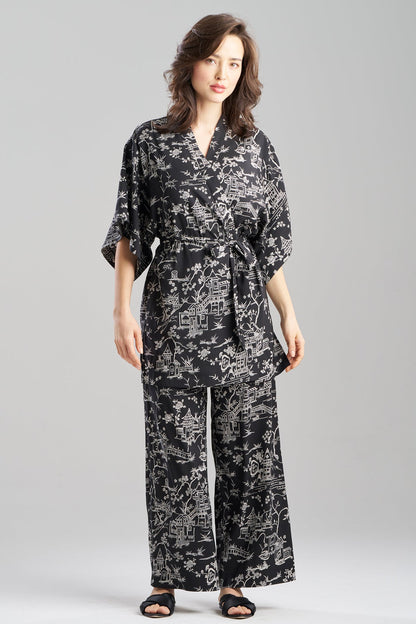 NATORI Toile Printed Satin Wrap