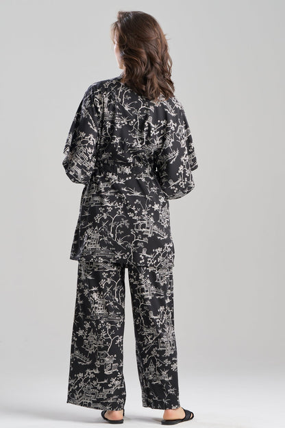 NATORI Toile Printed Satin Wrap
