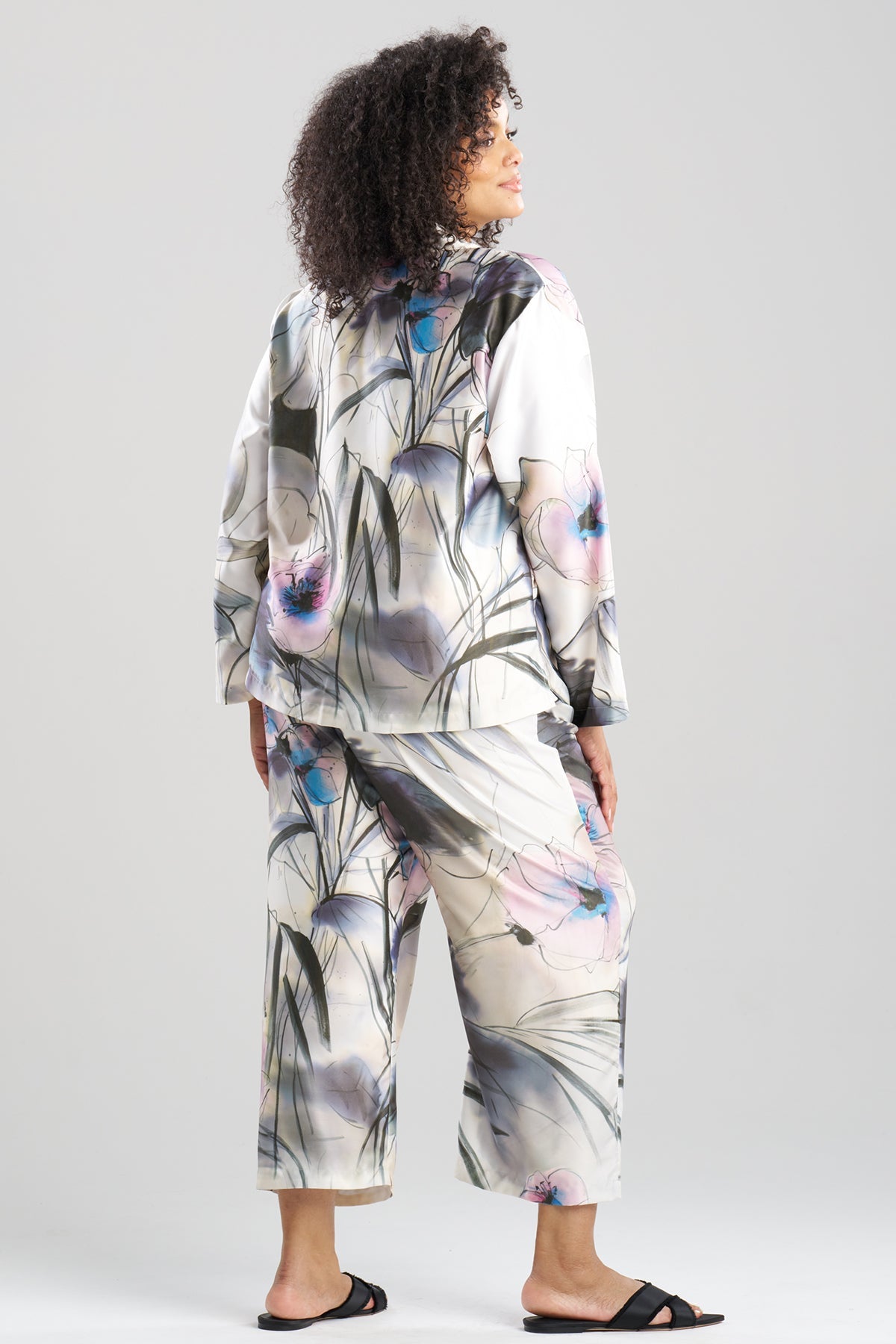 NATORI Hiyaku Printed Charmeuse Notch PJ