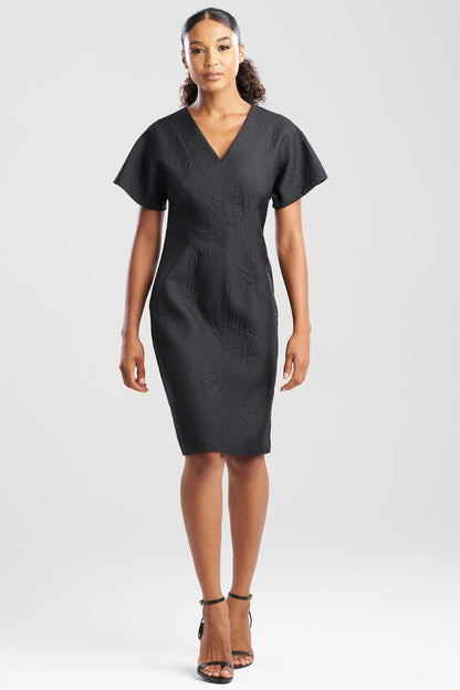 NATORI Swirl Jacquard Dolman Sleeve Dress