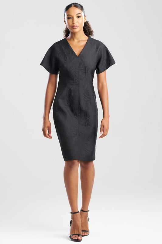 NATORI Swirl Jacquard Dolman Sleeve Dress