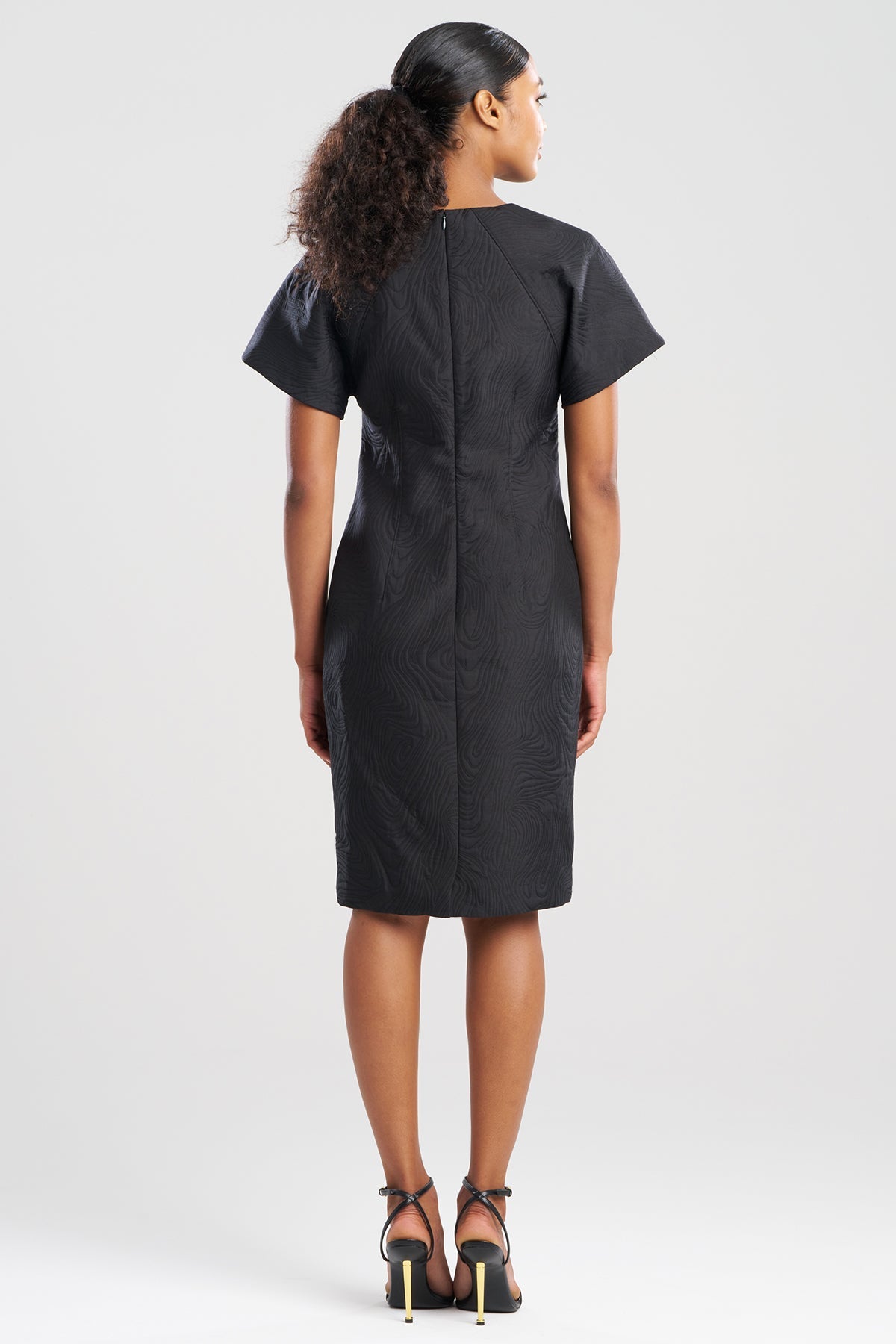 NATORI Swirl Jacquard Dolman Sleeve Dress