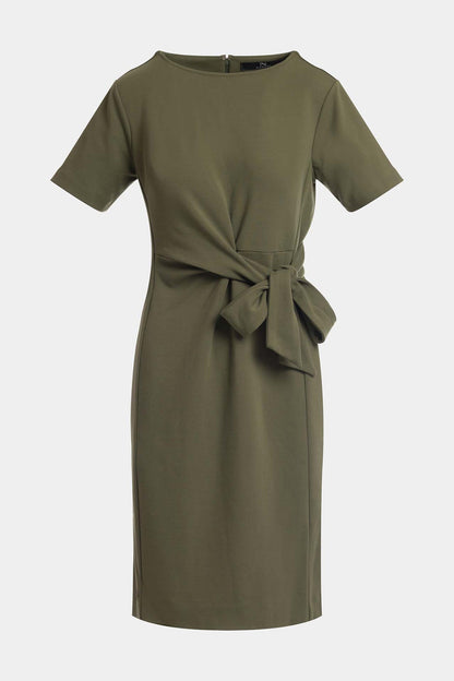 NATORI Ponte Knit Front Tie Sheath Dress