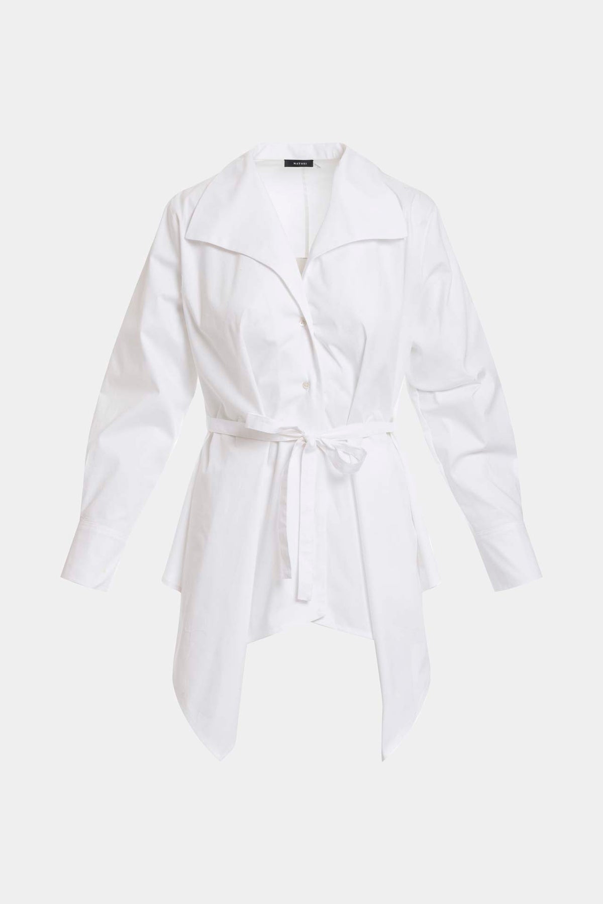 NATORI Cotton Poplin Handkerchief Hem Shirt