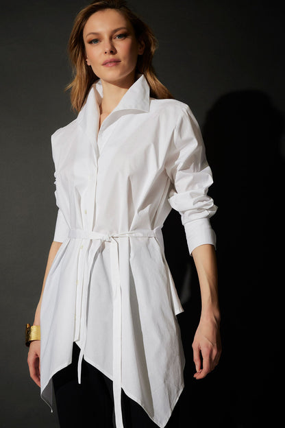 NATORI Cotton Poplin Handkerchief Hem Shirt