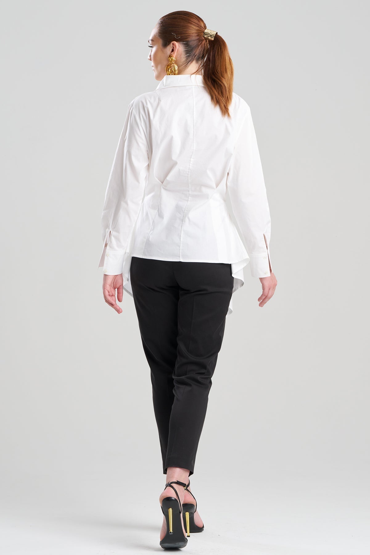 NATORI Cotton Poplin Handkerchief Hem Shirt