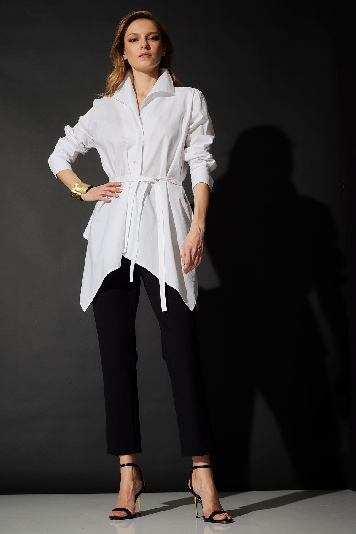 NATORI Cotton Poplin Handkerchief Hem Shirt